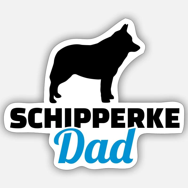 Schipperke - Sticker taille S (10 x 10 cm) - blanc mat