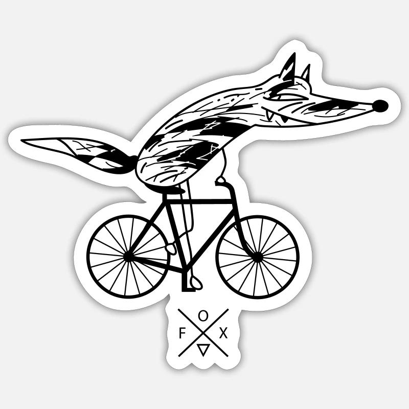 Fast cyclist - Sticker size S (10 x 10 cm) - white matte