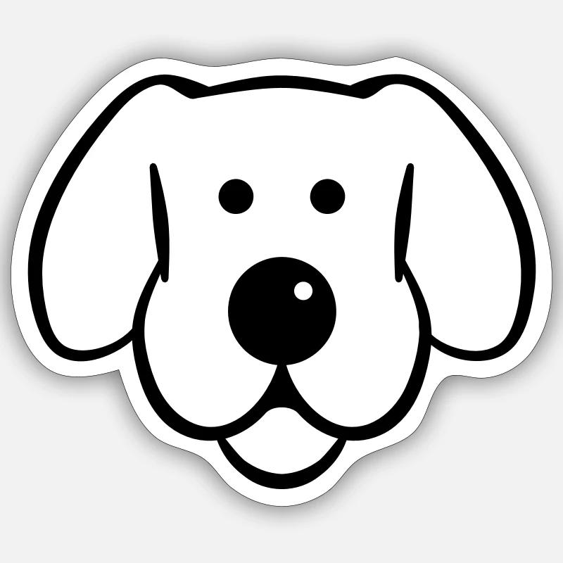 Dog head - Sticker size S (10 x 10 cm) - white matte