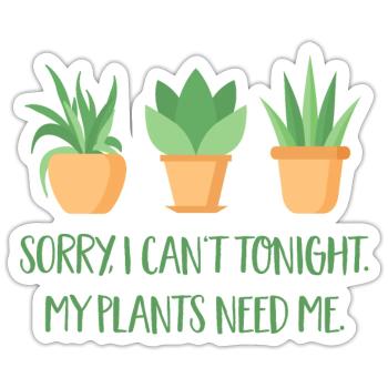 plante - Sticker taille S (10 x 10 cm) - blanc mat - Devant