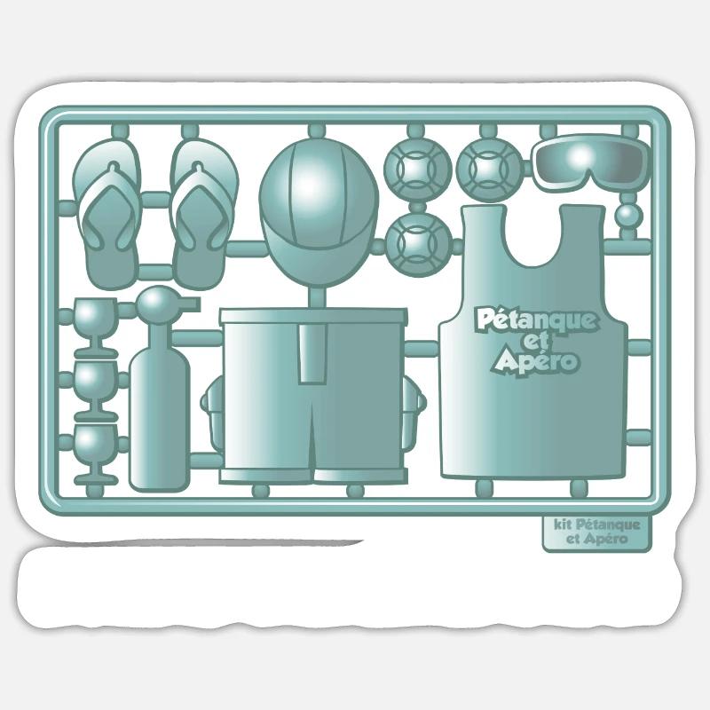 Kit pétanque et apéro - Sticker taille S (10 x 10 cm) - blanc mat