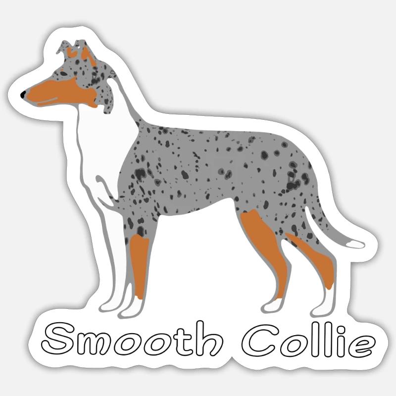 Smooth Collie blue-merle - Sticker Größe S (10 x 10 cm) - Mattweiß