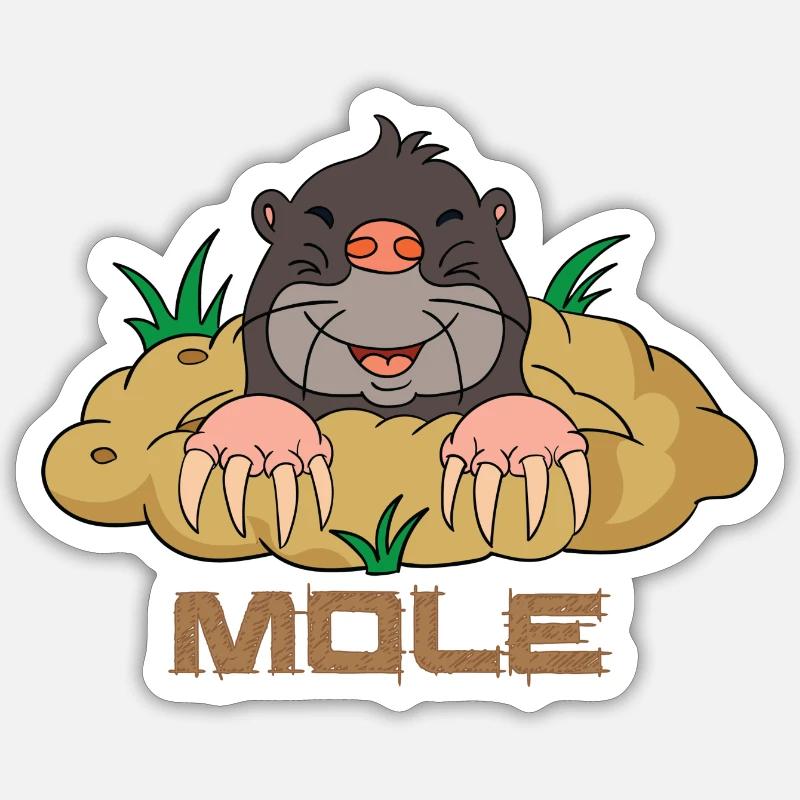 Mole - mole - Sticker size S (10 x 10 cm) - white matte