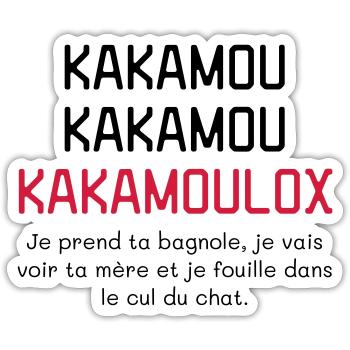 Kamoulox ! Humour - Drôle - Blague - Sticker taille S (10 x 10 cm) - blanc mat - Devant
