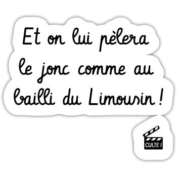 Les Visiteurs : Réplique culte - Humour noir - Sticker taille S (10 x 10 cm) - blanc mat - Devant