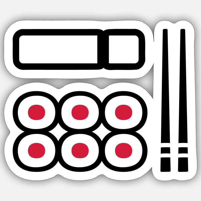sushi - Sticker size S (10 x 10 cm) - white matte