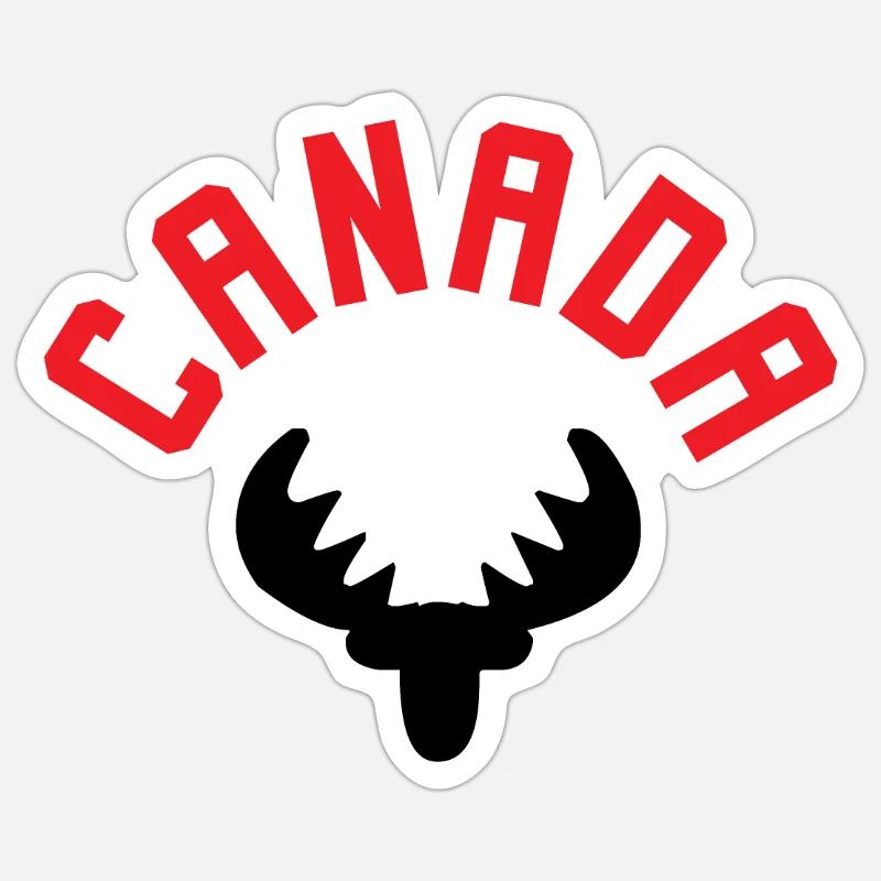 Canada Kanada Elch - Sticker taille S (10 x 10 cm) - blanc mat