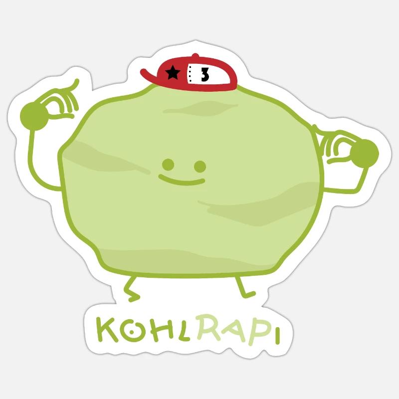 Chou-rappeur drôle - Sticker taille S (10 x 10 cm) - blanc mat