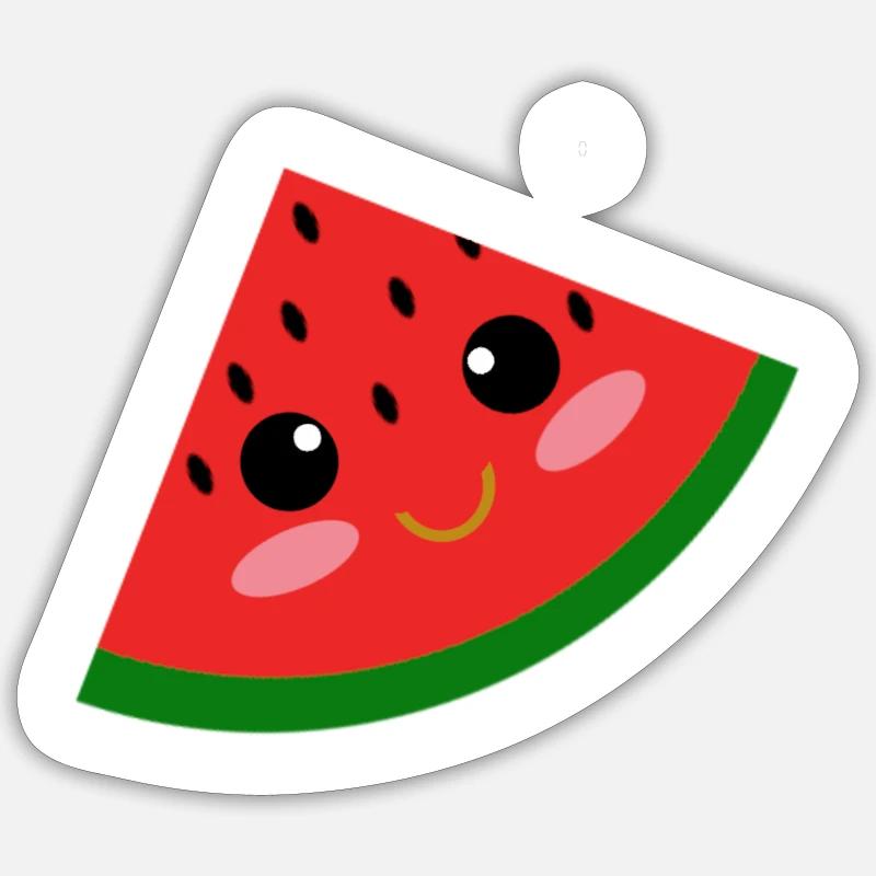 Pastèque joyeux - Sticker taille S (10 x 10 cm) - blanc mat