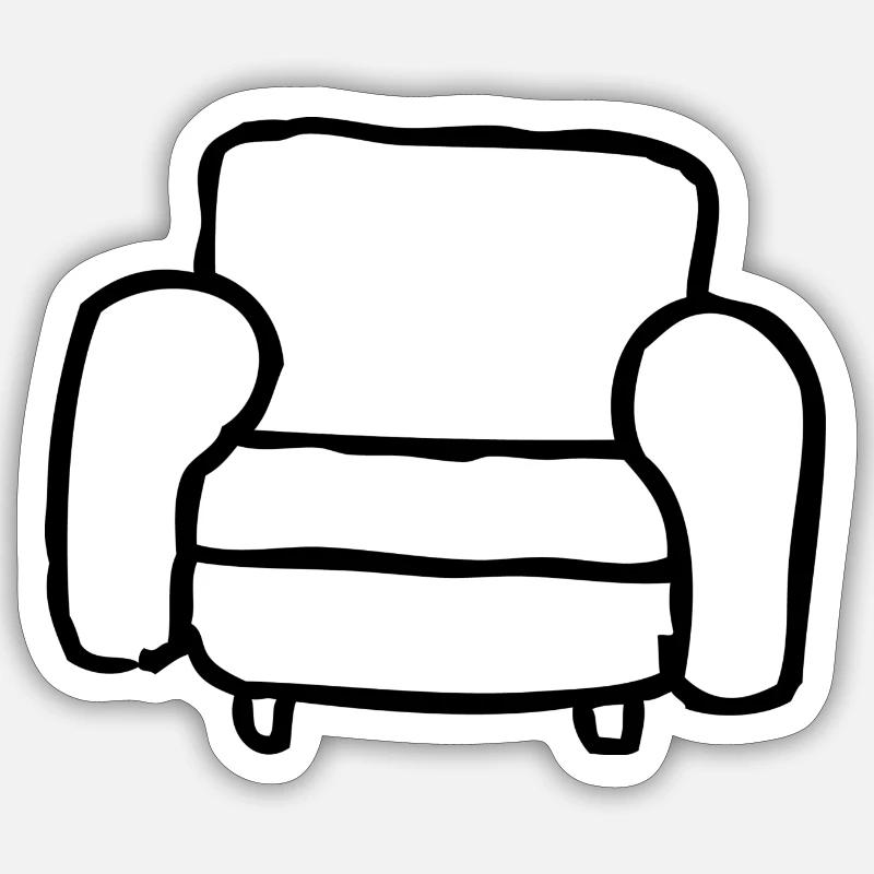fauteuil - Sticker taille S (10 x 10 cm) - blanc mat