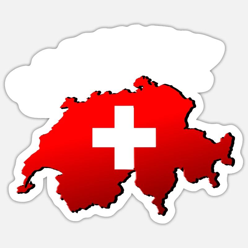 Schweiz - Sticker Größe S (10 x 10 cm) - Mattweiß