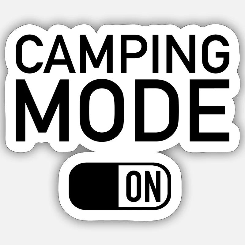 camping - Sticker taille S (10 x 10 cm) - blanc mat