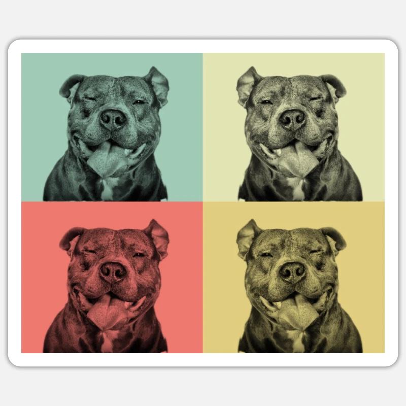 Pitbull - Smiling pit face Sticker size S (10 x 10 cm)