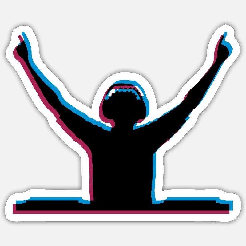 DJ effet 3D - Sticker taille S (10 x 10 cm) - blanc mat