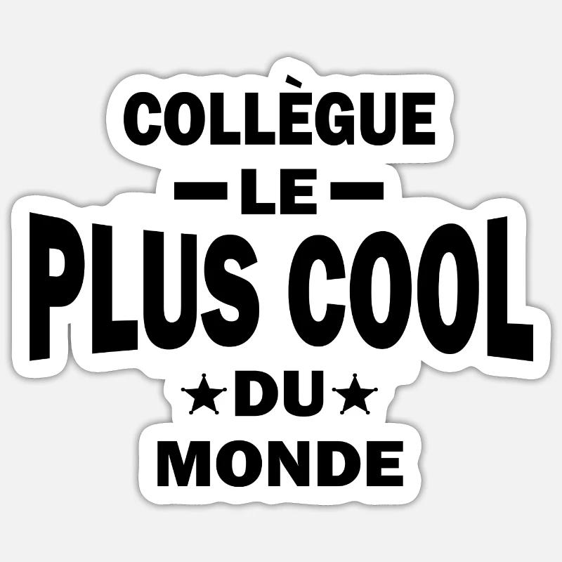 Collègue le plus cool du monde - Sticker taille S (10 x 10 cm) - blanc mat