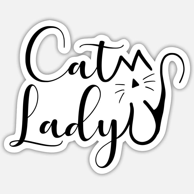 Cat Lady (différentes couleurs) Sticker taille S (10 x 10 cm)