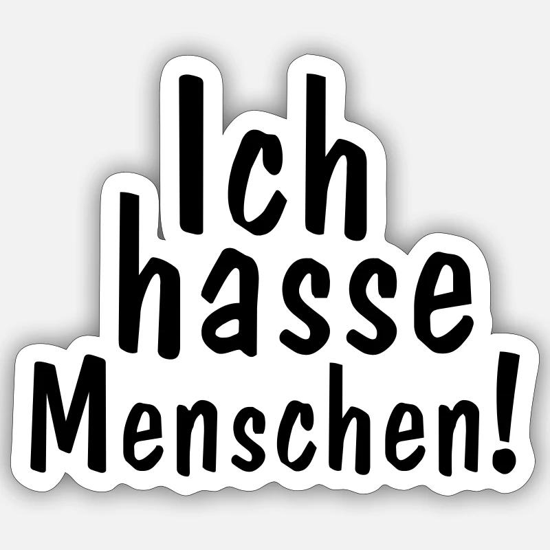 ich hasse menschen - Sticker Größe S (10 x 10 cm) - Mattweiß