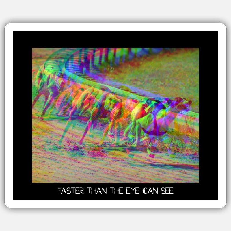 Greyhounds de course rapide - Conception de glitch Sticker taille S (10 x 10 cm)