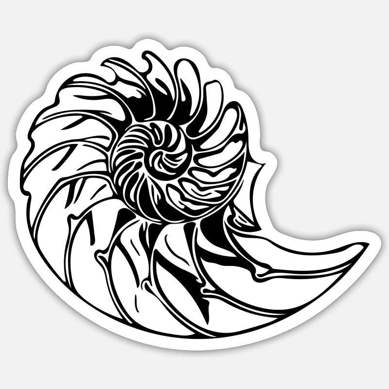 Elegant shell - Sticker size S (10 x 10 cm) - white matte