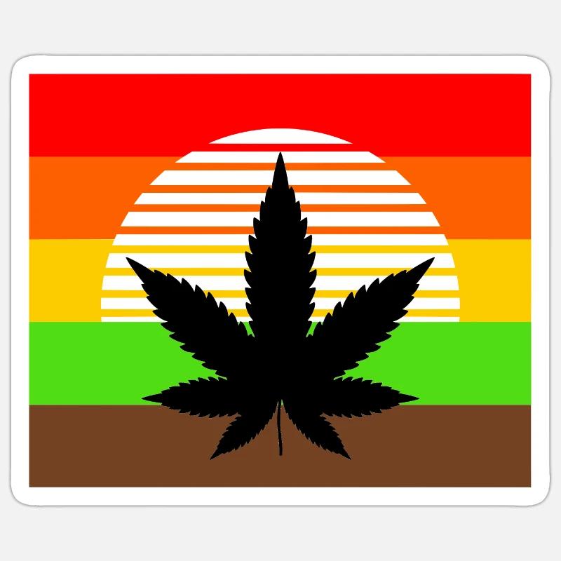 sunset ganja Sticker size S (10 x 10 cm)
