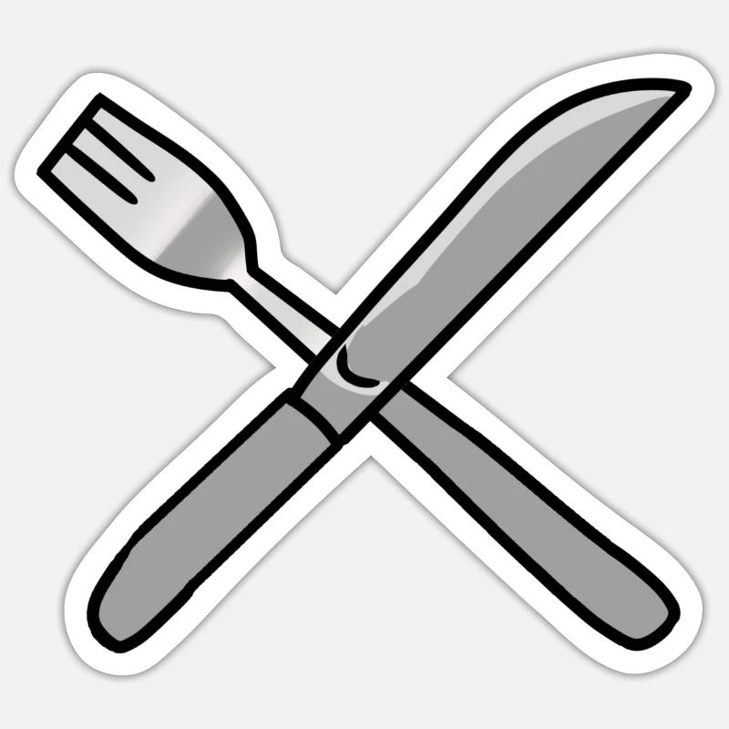 Cutlery knife fork kitchen Sticker size S (10 x 10 cm)