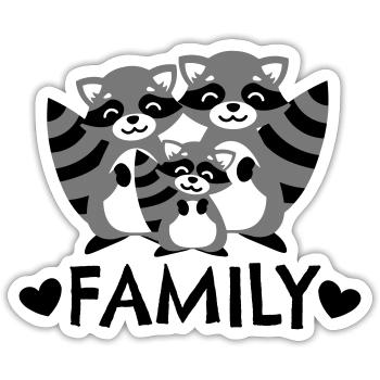 Raccoon family Raccoon family We are family - Sticker size S (10 x 10 cm) - white matte - Front