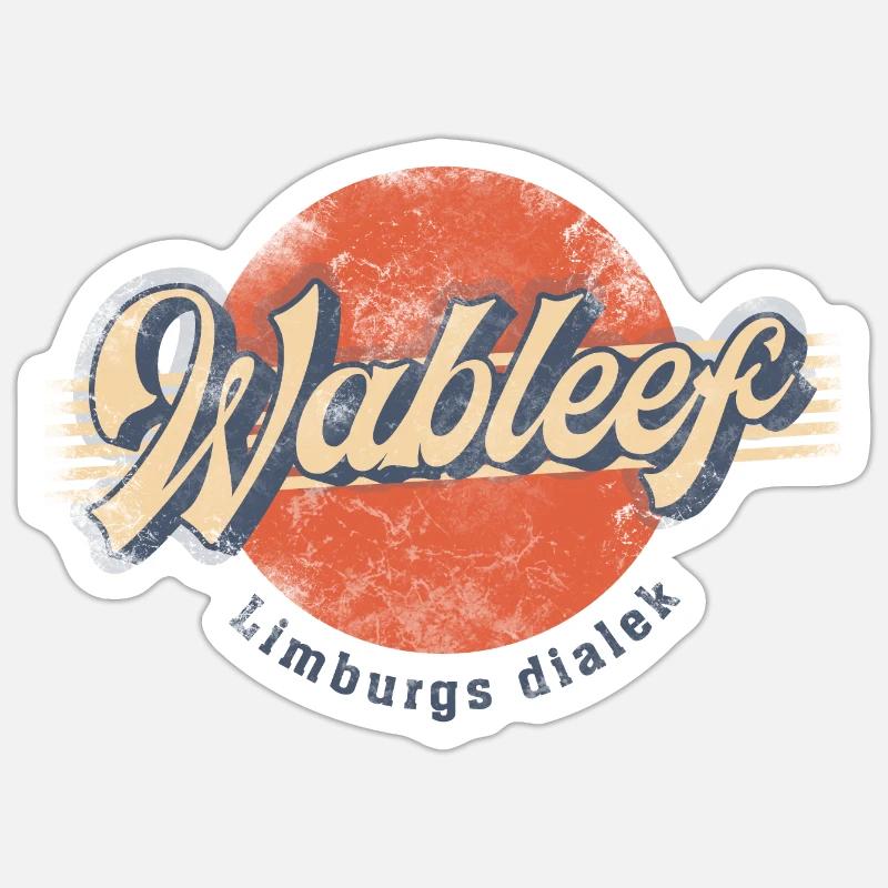 wableef tshirt vintage - Sticker taille S (10 x 10 cm) - blanc mat