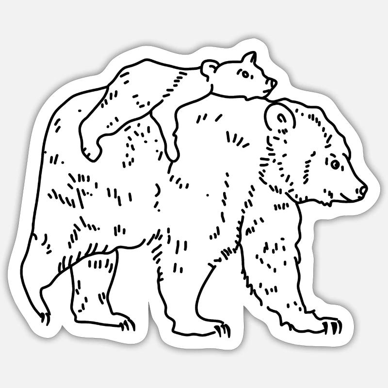 Bear kid running - Sticker size S (10 x 10 cm) - white matte