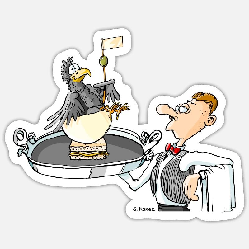 Waiter - Sticker size S (10 x 10 cm) - white matte