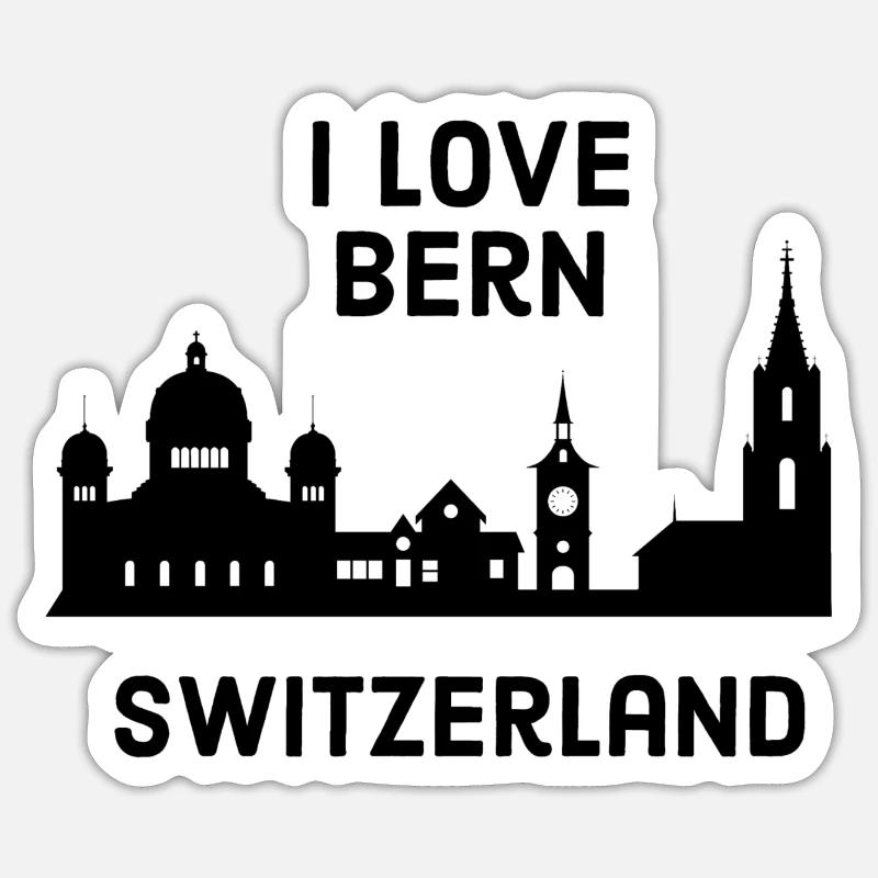 BERN - Sticker taille S (10 x 10 cm) - blanc mat