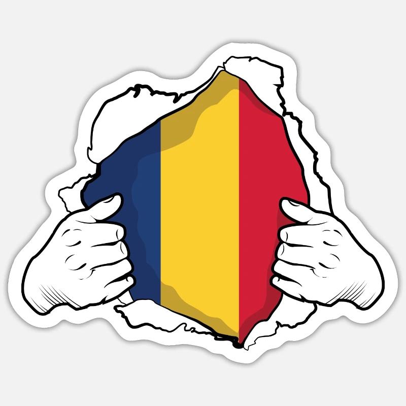 Romania Flag Romanian Romanian Gift Idea Cool Sticker size S (10 x 10 cm)
