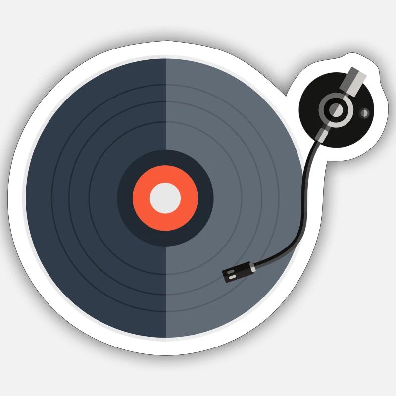 turntable - Sticker taille S (10 x 10 cm) - blanc mat