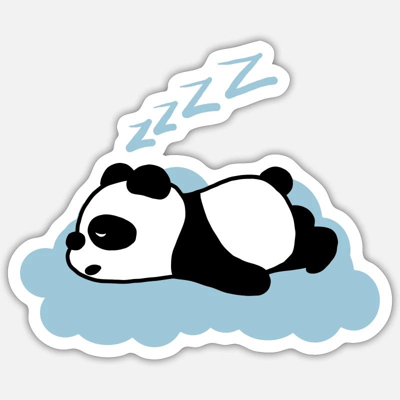 Sleepy panda - Sticker size S (10 x 10 cm) - white matte