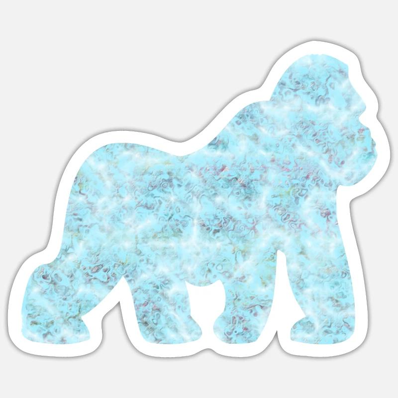 gorille - Sticker taille S (10 x 10 cm) - blanc mat