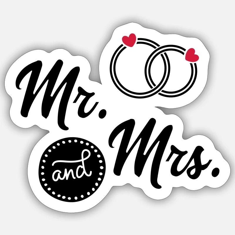 Hochzeit - Sticker Größe S (10 x 10 cm) - Mattweiß