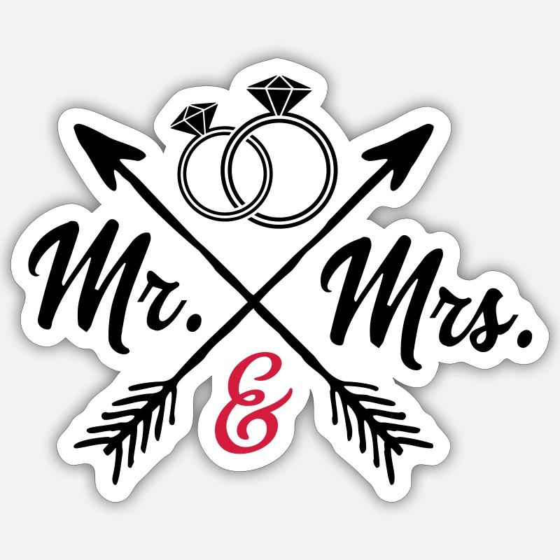 Mr. And Mrs. - Sticker size S (10 x 10 cm) - white matte