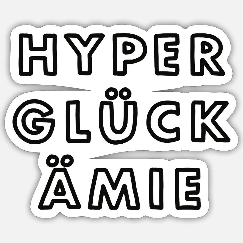 Hyper Glück Ämie schwarzweiss Sticker Größe S (10 x 10 cm)