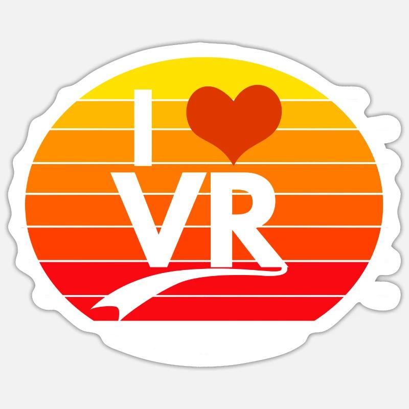 I Love Vr Sunset - Sticker size S (10 x 10 cm) - white matte
