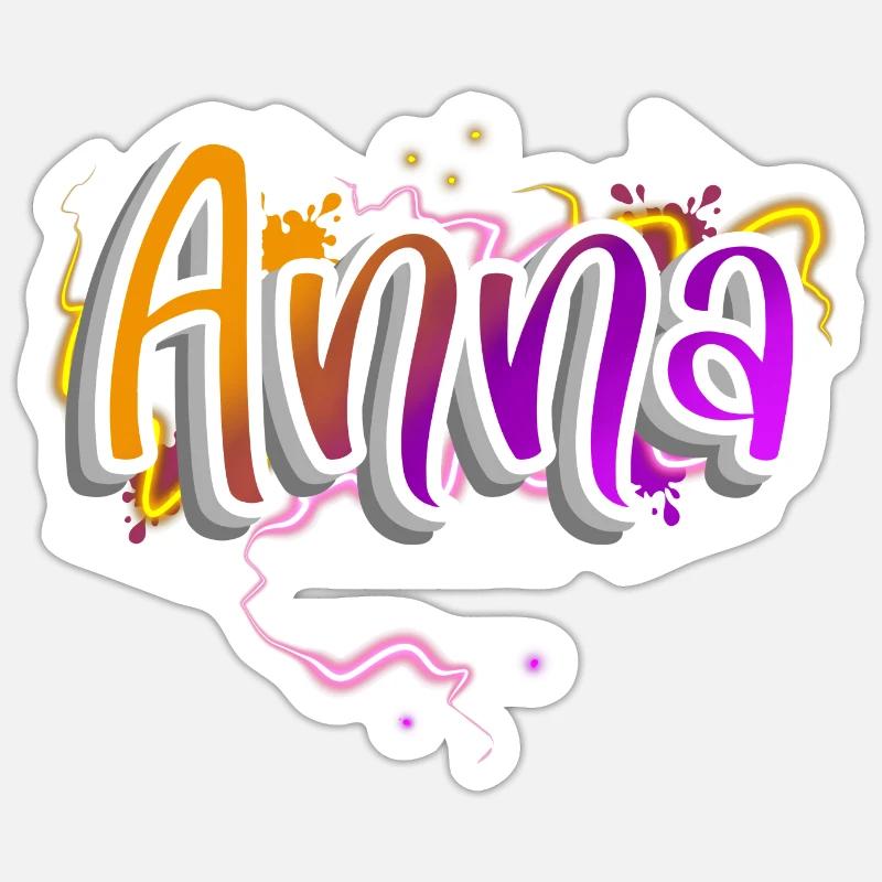 Anna - Sticker taille S (10 x 10 cm) - blanc mat