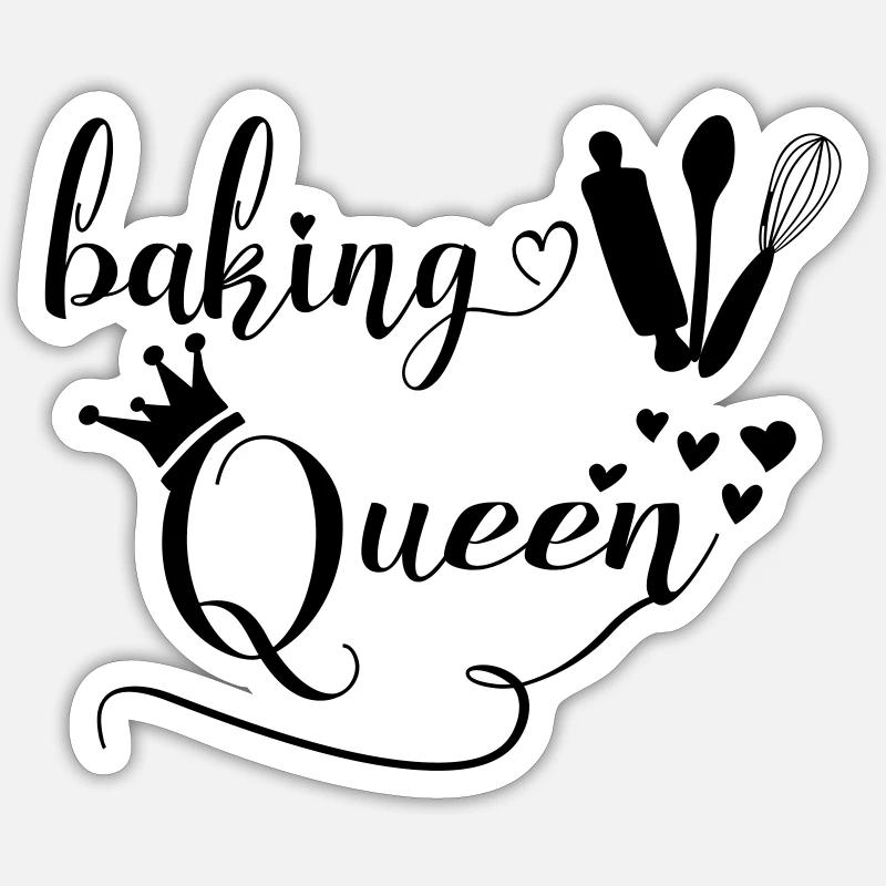 Baking Queen personnalisable - Sticker taille S (10 x 10 cm) - blanc mat