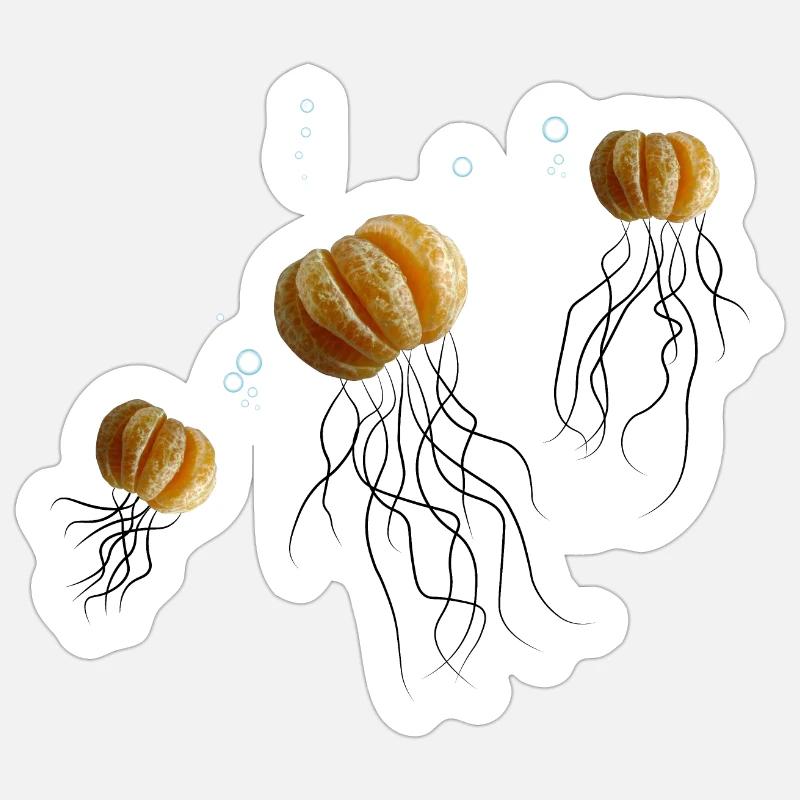 Mandarin jellyfish Sticker size S (10 x 10 cm)
