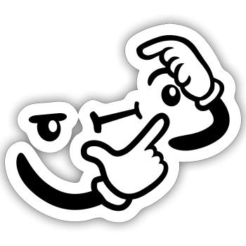 Hand Gesture Thinking - Sticker size S (10 x 10 cm) - white matte - Front
