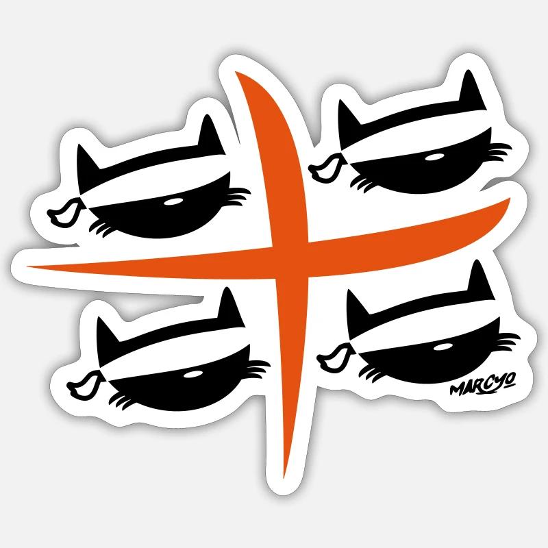4 moors Cat - Sticker size S (10 x 10 cm) - white matte