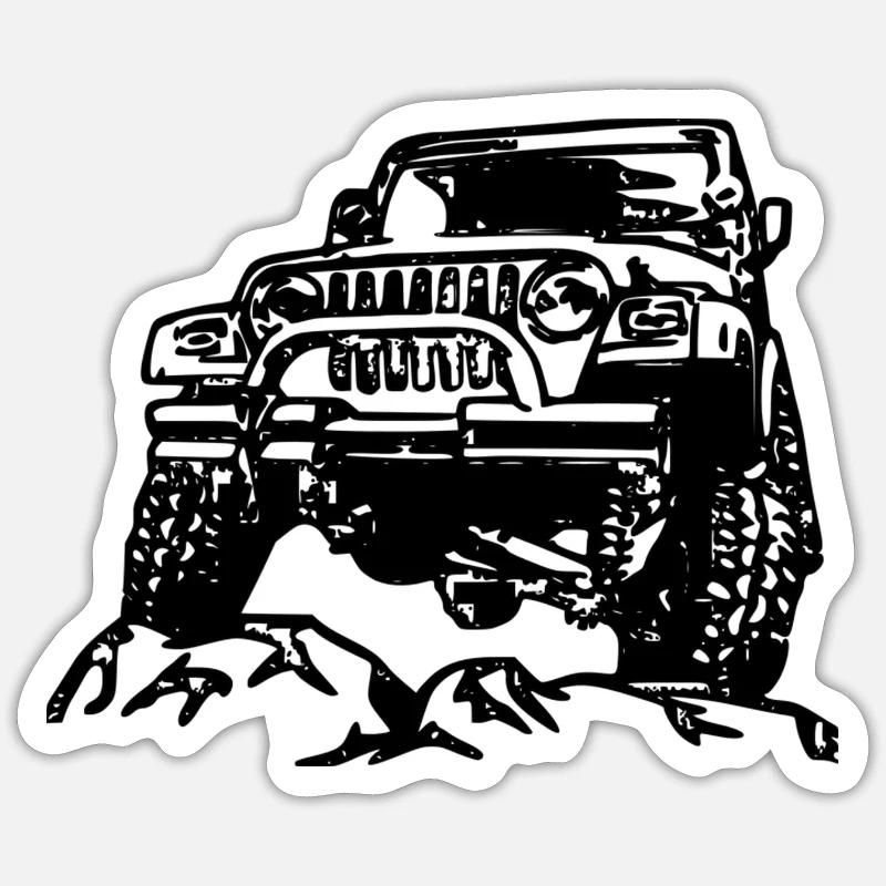 Jeep - Sticker taille S (10 x 10 cm) - blanc mat