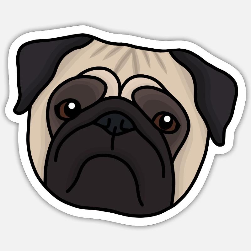 pug Sticker size S (10 x 10 cm)