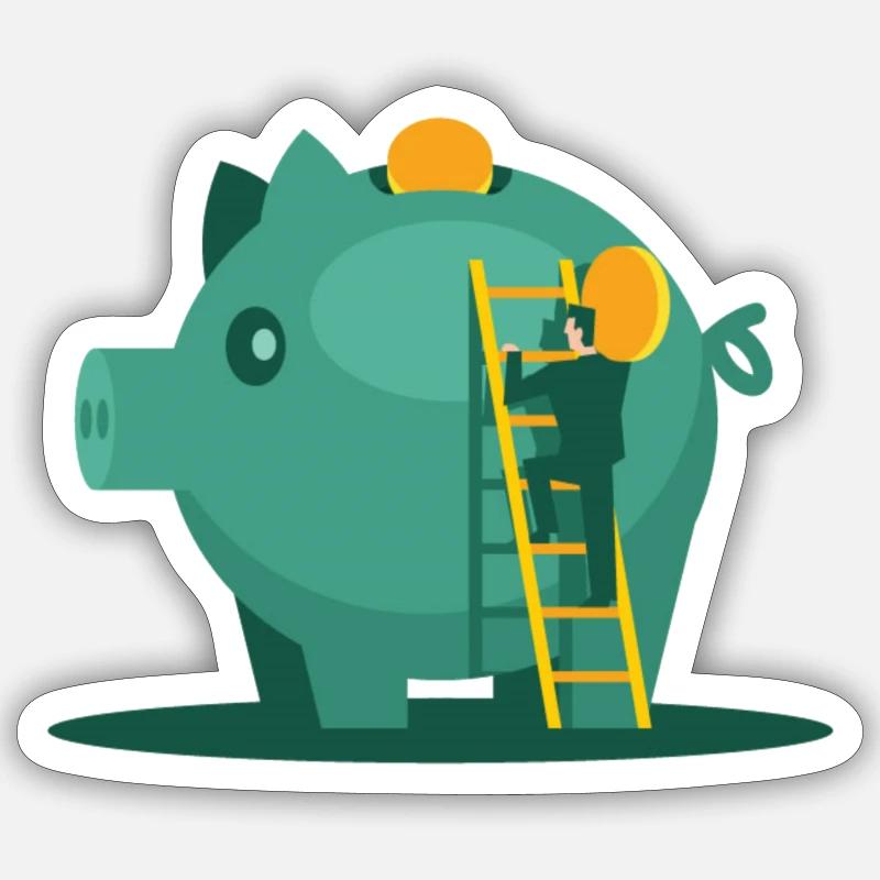 piggy bank Sticker size S (10 x 10 cm)