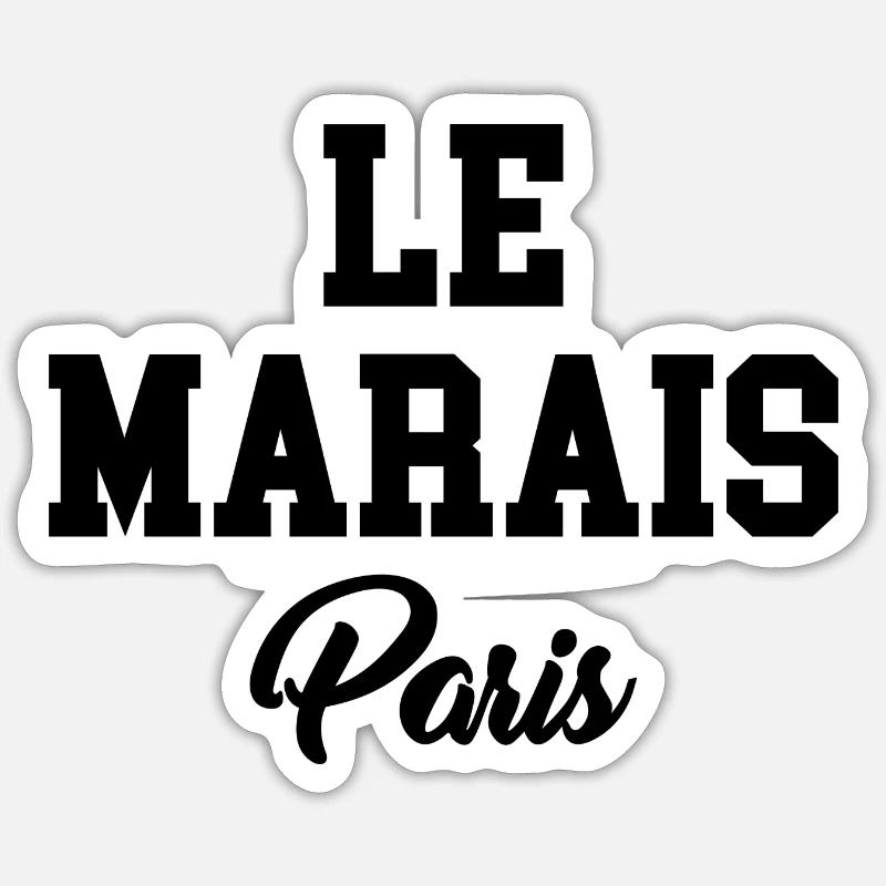 Le marais citation graphique - Sticker taille S (10 x 10 cm) - blanc mat