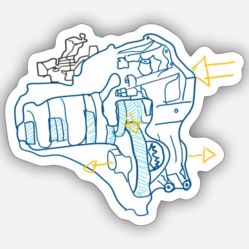 Gear - Sticker size S (10 x 10 cm) - white matte