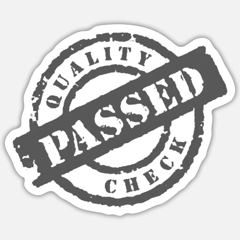 QUALITY CHECK - PASSED - Sticker taille S (10 x 10 cm) - blanc mat