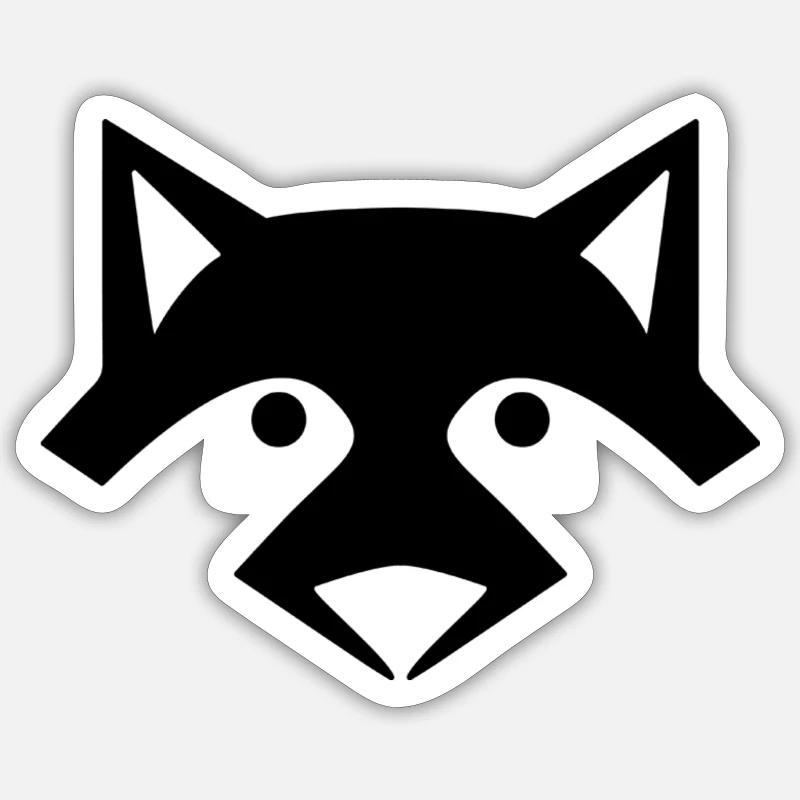 Loup - Sticker taille S (10 x 10 cm) - blanc mat